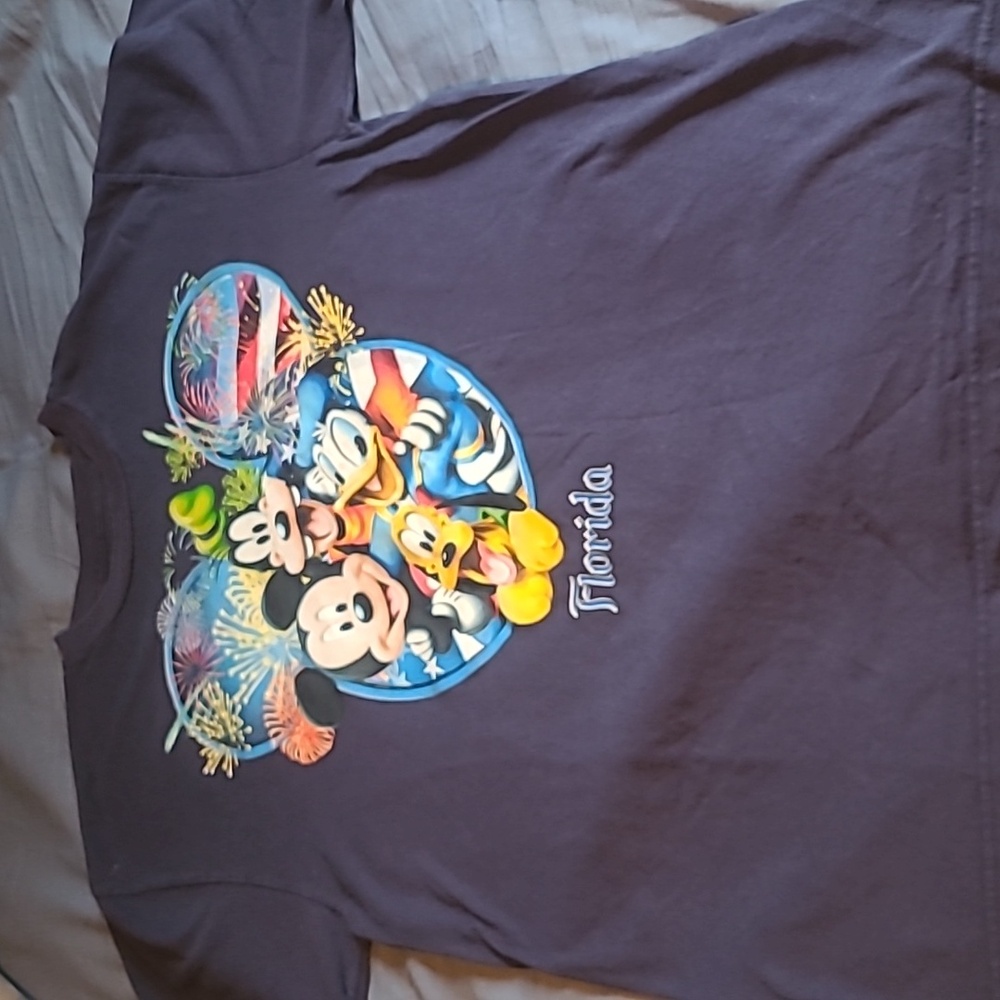 Disney T-Shirt Disneyland Florida Womens Large Navy Blue